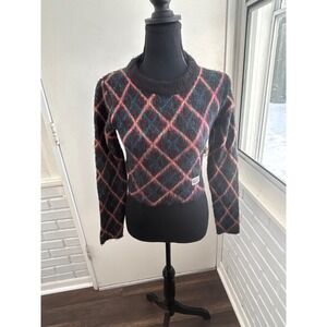 RAGGED Priest Cropped Argyle Sweater Medium grunge eclectic grandpa layered